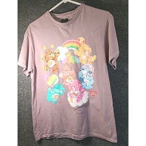 Care Bears Shirt Women Medium Purple Crew Neck Short Sleeve Graphic Stretch